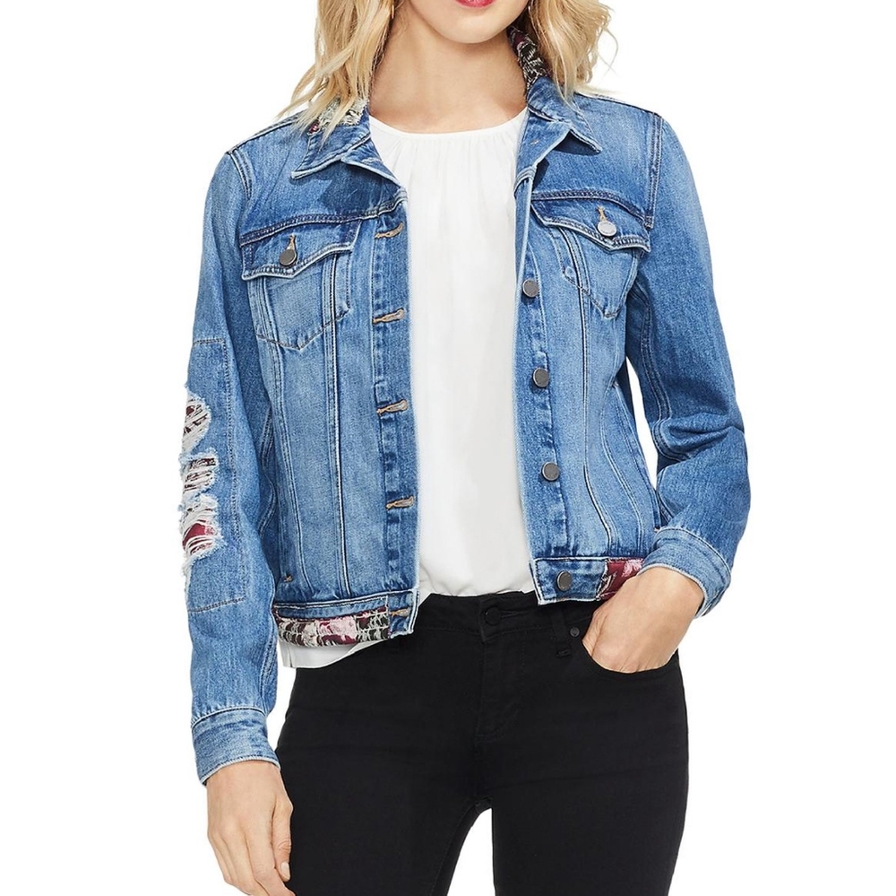 Vince camuto tapestry denim jacket